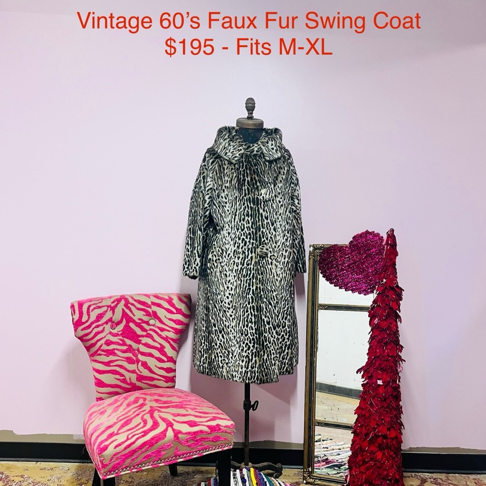 Beautiful 60’s Faux Fur Leopard Swing Coat